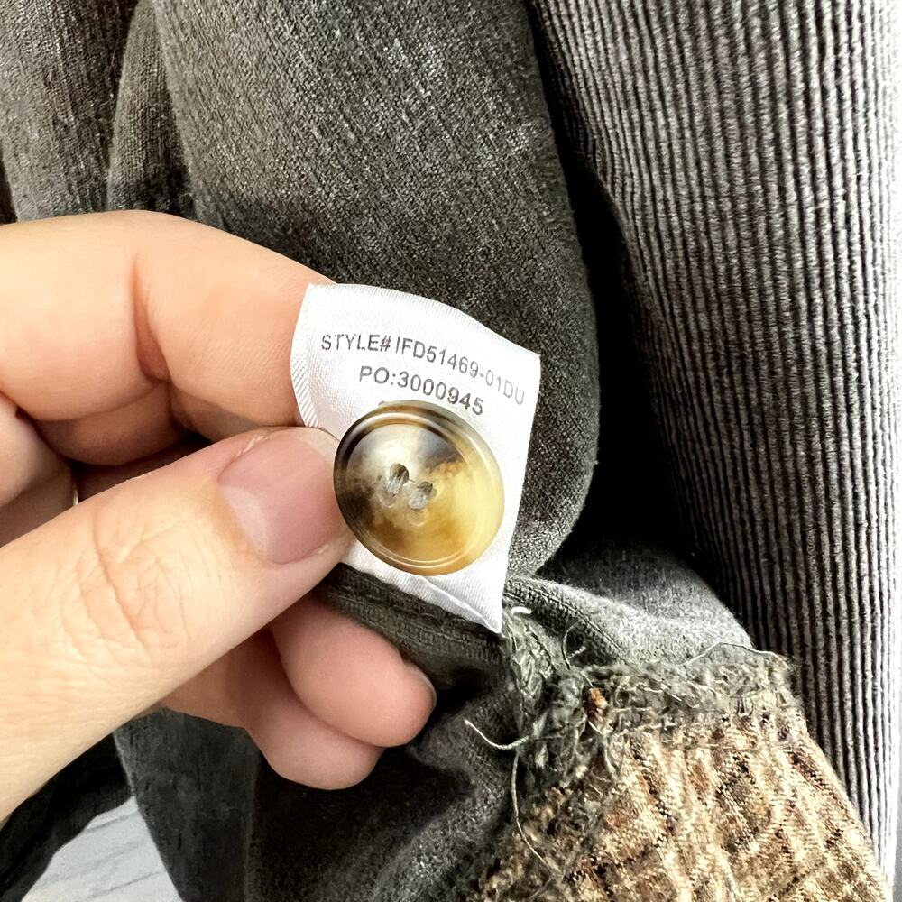 Dress Up Gray Corduroy & Plaid Shacket Size L - Picture 11 of 11
